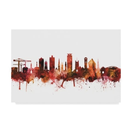 Michael Tompsett 'Plymouth England Skyline Red' Canvas Art,12x19